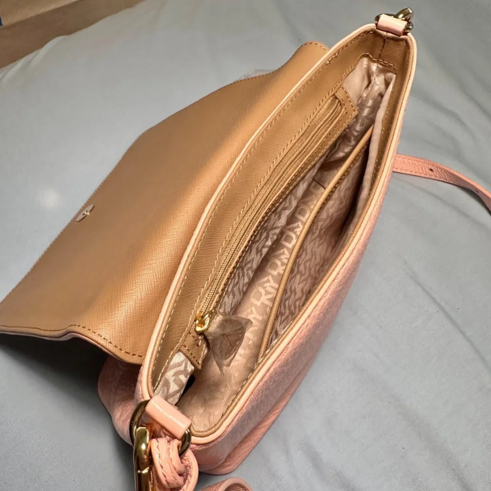 DNKY Pink Leather Crossbody Bag